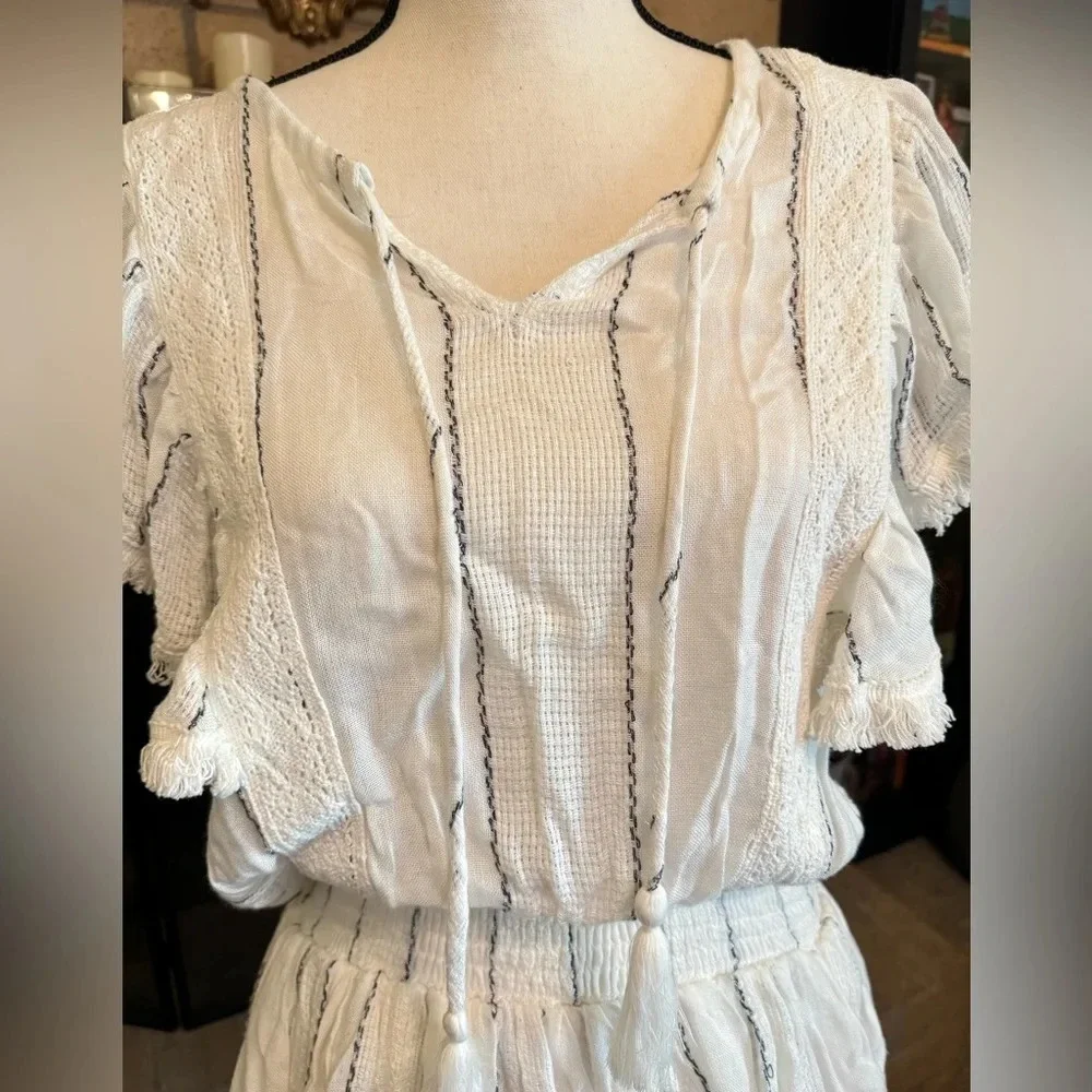 NWT SURF GYPSY Fringe Trim Ruffled Swim Cover Up - Large